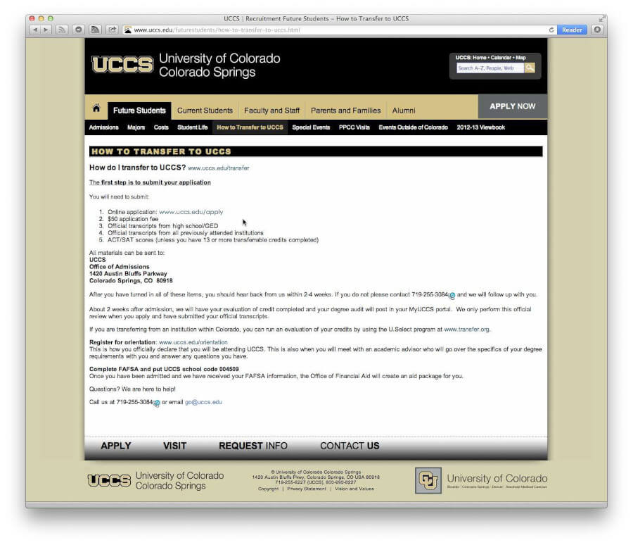 uccs homepage 2013