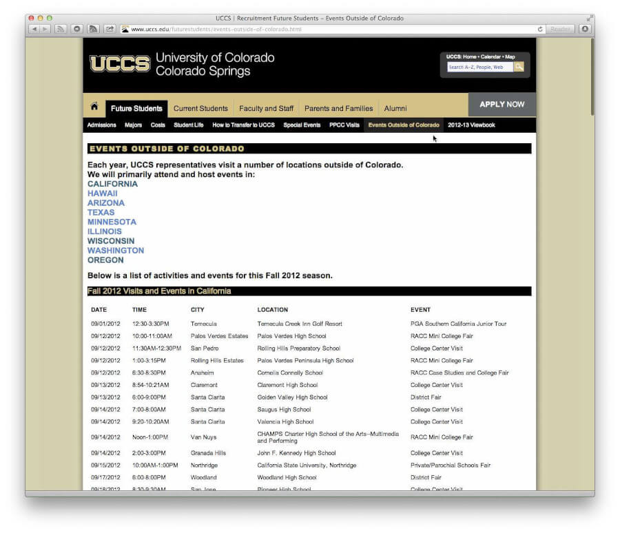 uccs homepage 2013