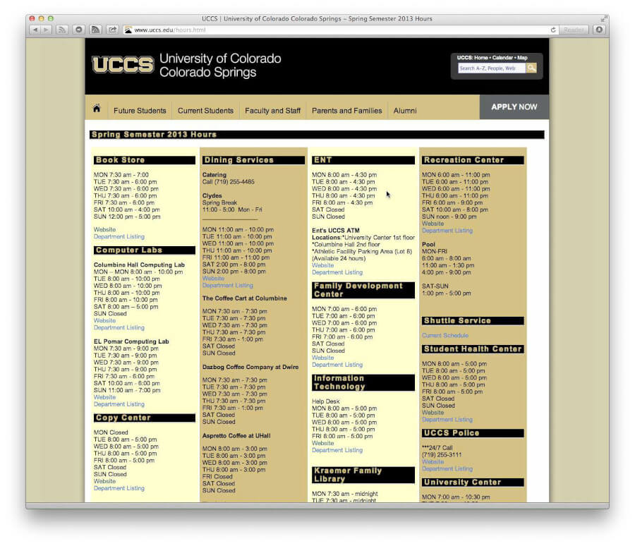 uccs homepage 2013