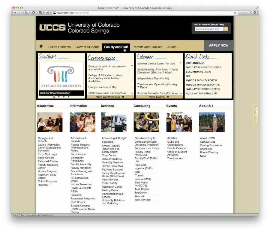 uccs homepage 2013
